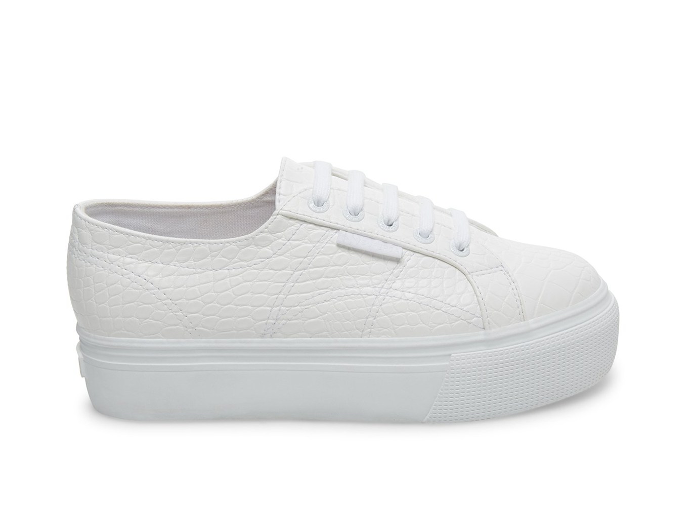 Platform Feminino Branco - Superga 2790 Syntcrocodile Woven - SXVLP-7563